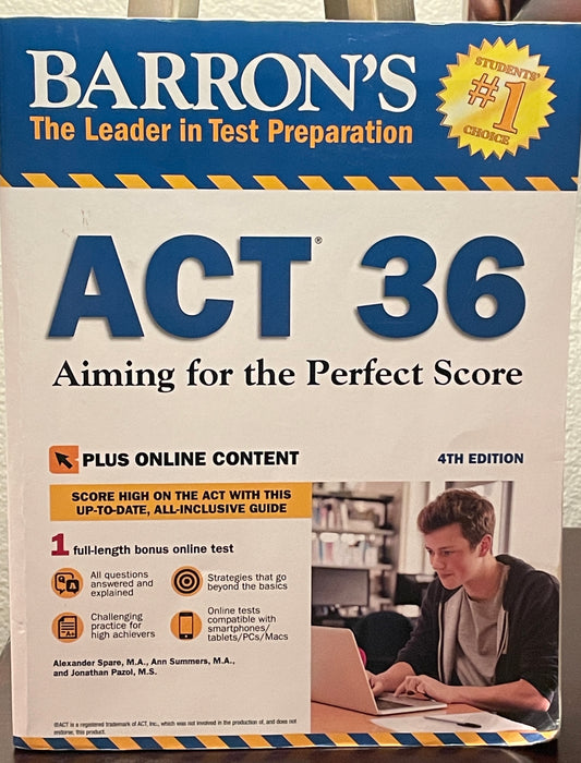 ACT 36 with Online Test: Aiming for the Perfect Score (Barron's ACT Prep)