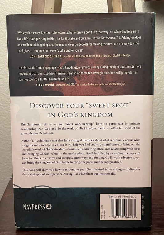 Live Like You Mean It: The 10 Crucial Questions That Will Help You Clarify Your Purpose / Live Intentionally / Make the Most of the Rest of Your Life